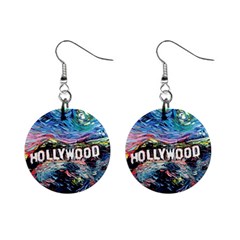 Hollywood Art Starry Night Van Gogh Mini Button Earrings by Modalart