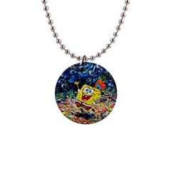 Art Cartoon Starry Night Van Gogh 1  Button Necklace by Modalart