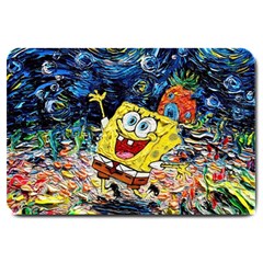 Art Cartoon Starry Night Van Gogh Large Doormat by Modalart