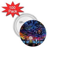 Cartoon Dog Vincent Van Gogh s Starry Night Parody 1 75  Buttons (100 Pack)  by Modalart