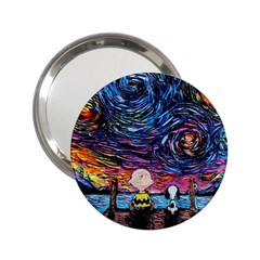 Cartoon Dog Vincent Van Gogh s Starry Night Parody 2 25  Handbag Mirrors by Modalart