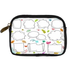 Set Chalk Out Chitchat Scribble Digital Camera Leather Case by Pakjumat