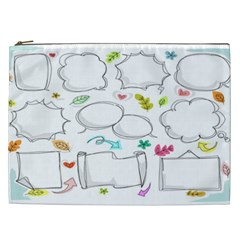 Set Chalk Out Chitchat Scribble Cosmetic Bag (xxl) by Pakjumat