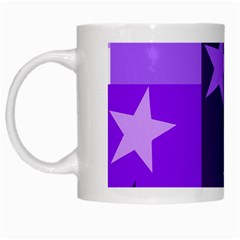 Purple Stars Pattern Shape White Mug by Pakjumat