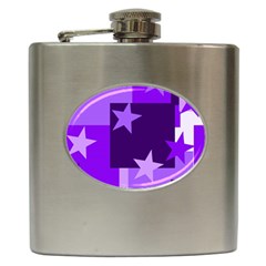 Purple Stars Pattern Shape Hip Flask (6 Oz) by Pakjumat