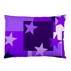 Purple Stars Pattern Shape Pillow Case (two Sides) by Pakjumat