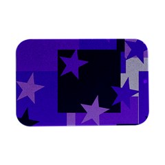 Purple Stars Pattern Shape Open Lid Metal Box (silver)  