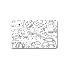 Baby Hand Sketch Drawn Toy Doodle Magnet (name Card)
