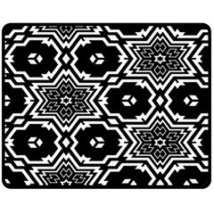 Black And White Pattern Background Structure Fleece Blanket (medium) by Pakjumat