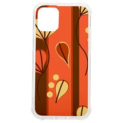 Amber Yellow Stripes Leaves Floral Iphone 12 Mini Tpu Uv Print Case	 by Pakjumat