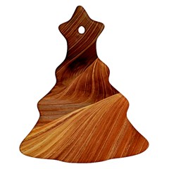 Sandstone The Wave Rock Nature Red Sand Ornament (christmas Tree)  by Amaryn4rt