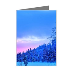 Winter Landscape Snow Forest Trees Mini Greeting Card