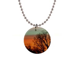 Twilight Sunset Sky Evening Clouds 1  Button Necklace by Amaryn4rt