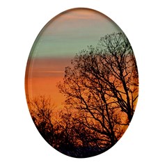 Twilight Sunset Sky Evening Clouds Oval Glass Fridge Magnet (4 Pack) by Amaryn4rt