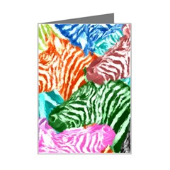 Zebra Colorful Abstract Collage Mini Greeting Card