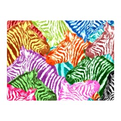 Zebra Colorful Abstract Collage Two Sides Premium Plush Fleece Blanket (mini) by Amaryn4rt