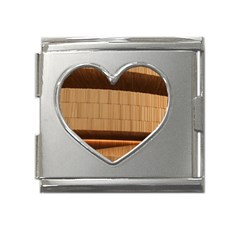 Architecture Art Boxes Brown Mega Link Heart Italian Charm (18mm) by Amaryn4rt