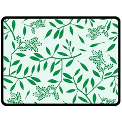 Leaves Foliage Green Wallpaper Fleece Blanket (large) by Amaryn4rt