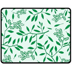 Leaves Foliage Green Wallpaper Fleece Blanket (medium) by Amaryn4rt