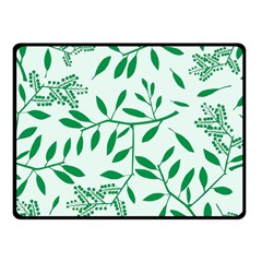 Leaves Foliage Green Wallpaper Fleece Blanket (small) by Amaryn4rt
