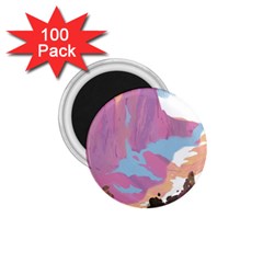 Pink Mountains Grand Canyon Psychedelic Mountain 1 75  Magnets (100 Pack)  by Modalart