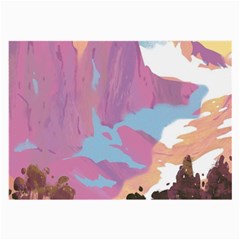 Pink Mountains Grand Canyon Psychedelic Mountain Large Glasses Cloth by Modalart