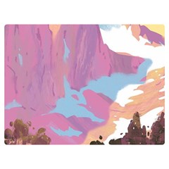 Pink Mountains Grand Canyon Psychedelic Mountain Premium Plush Fleece Blanket (extra Small) by Modalart