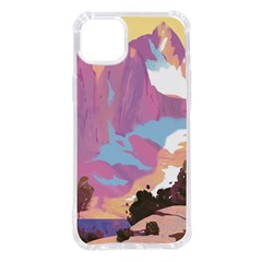 Pink Mountains Grand Canyon Psychedelic Mountain Iphone 14 Plus Tpu Uv Print Case by Modalart