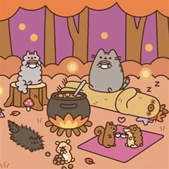 Pusheen Cute Fall The Cat Play Mat (rectangle) by Modalart