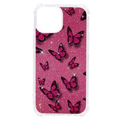 Pink Glitter Butterfly Iphone 13 Mini Tpu Uv Print Case by Modalart