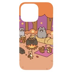 Pusheen Cute Fall The Cat Iphone 14 Pro Max Black Uv Print Case by Modalart