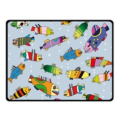 Fish Ocean Sea Water Diving Blue Fleece Blanket (small) by Modalart