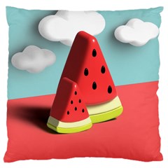 Watermelon Fruit Large Cushion Case (two Sides) by Modalart