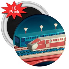 Bridge Transportation Train Toys 3  Magnets (10 Pack)  by Modalart