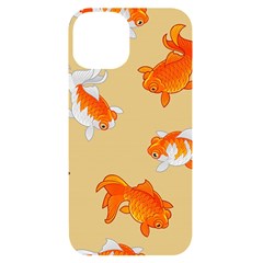 Gold Fish Seamless Pattern Background Iphone 14 Black Uv Print Case by Bedest