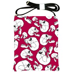 Terrible Frightening Seamless Pattern With Skull Shoulder Sling Bag