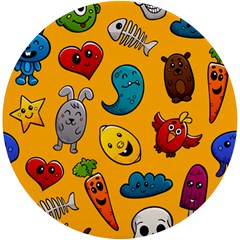 Graffiti Characters Seamless Ornament Uv Print Round Tile Coaster by Bedest