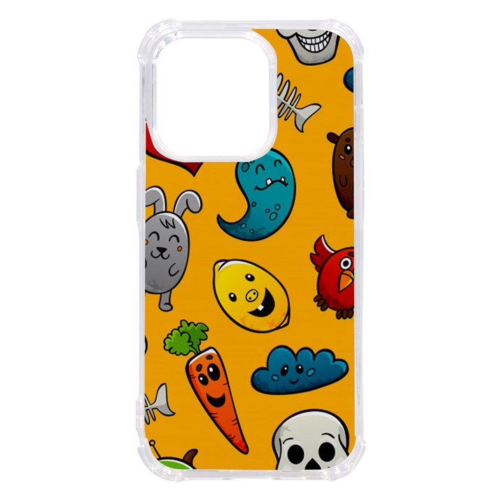 Graffiti Characters Seamless Ornament iPhone 14 Pro TPU UV Print Case