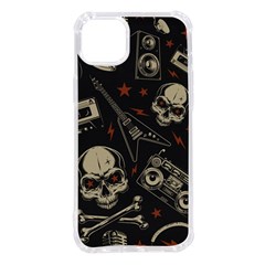 Grunge Seamless Pattern With Skulls Iphone 14 Plus Tpu Uv Print Case