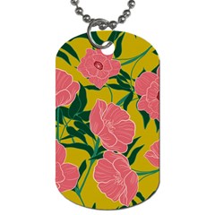 Pink Flower Seamless Pattern Dog Tag (one Side) by Bedest