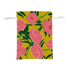 Pink Flower Seamless Pattern Lightweight Drawstring Pouch (l)