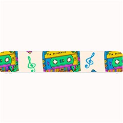 Seamless Pattern With Colorful Cassettes Hippie Style Doodle Musical Texture Wrapping Fabric Vector Small Bar Mat by Bedest