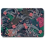 Japanese Wave Koi Illustration Seamless Pattern Large Doormat 30 x20  Door Mat