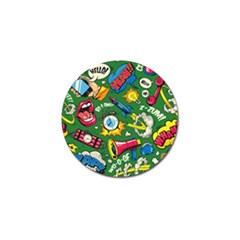 Pop Art Colorful Seamless Pattern Golf Ball Marker by Bedest