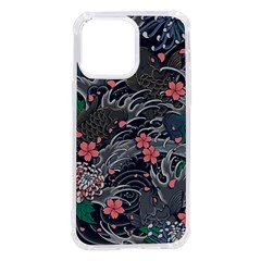 Japanese Wave Koi Illustration Seamless Pattern Iphone 14 Pro Max Tpu Uv Print Case by Bedest