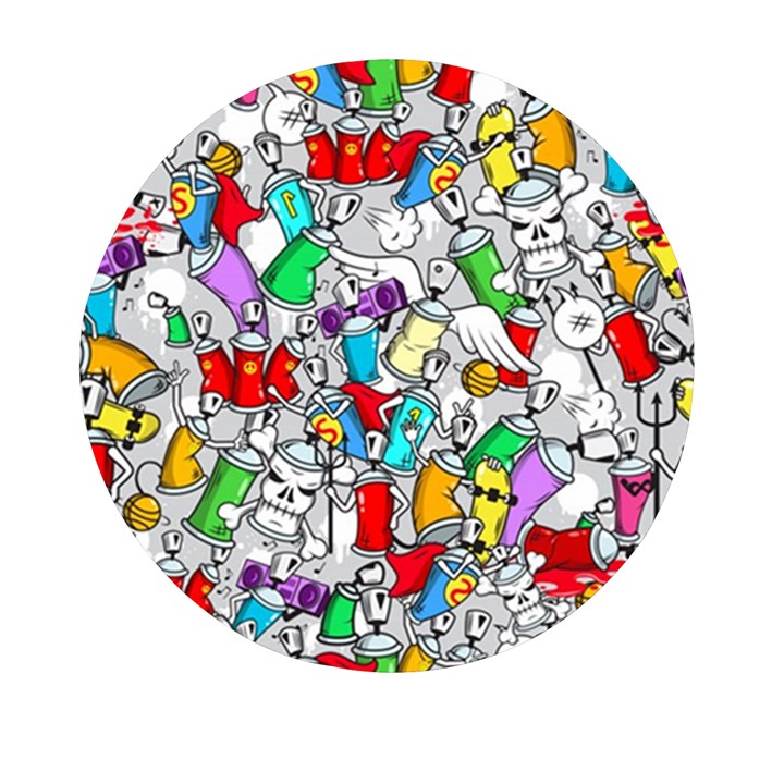 Graffity Characters Seamless Pattern Art Mini Round Pill Box