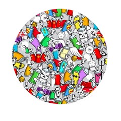 Graffity Characters Seamless Pattern Art Mini Round Pill Box (pack Of 3) by Bedest