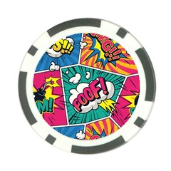 Comic Colorful Seamless Pattern Poker Chip Card Guard (10 Pack)