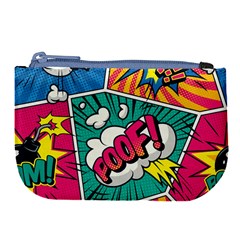 Comic Colorful Seamless Pattern Large Coin Purse