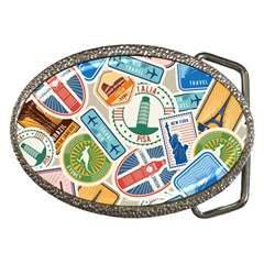 Travel Pattern Immigration Stamps Stickers With Historical Cultural Objects Travelling Visa Immigran Belt Buckles by Bedest